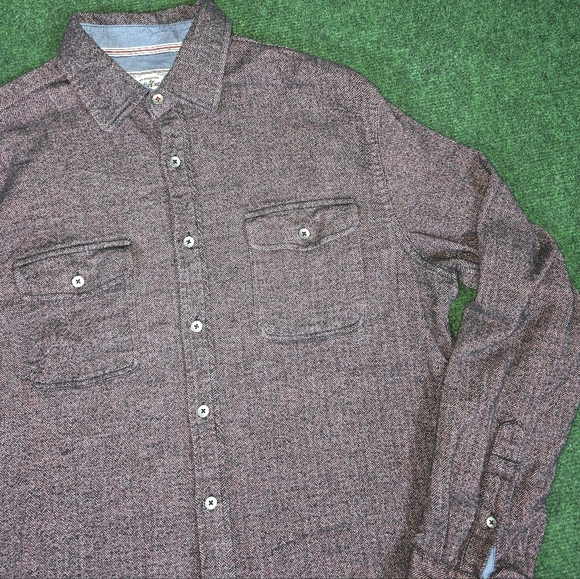 Flag & Anthem | 98% Cotton Micro Herringbone Button Down Casual Mens Shirt - Picture 8 of 15